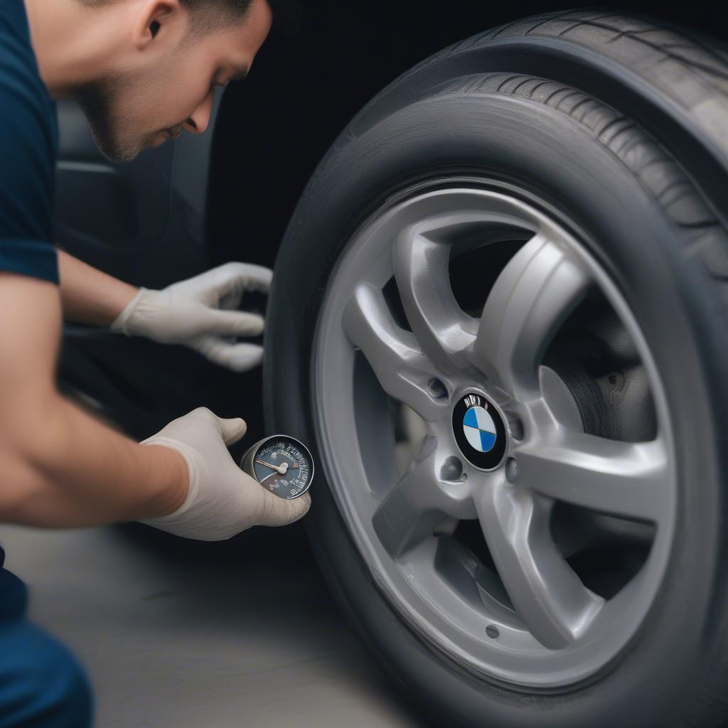 Kiểm tra lốp xe BMW để phát hiện vib