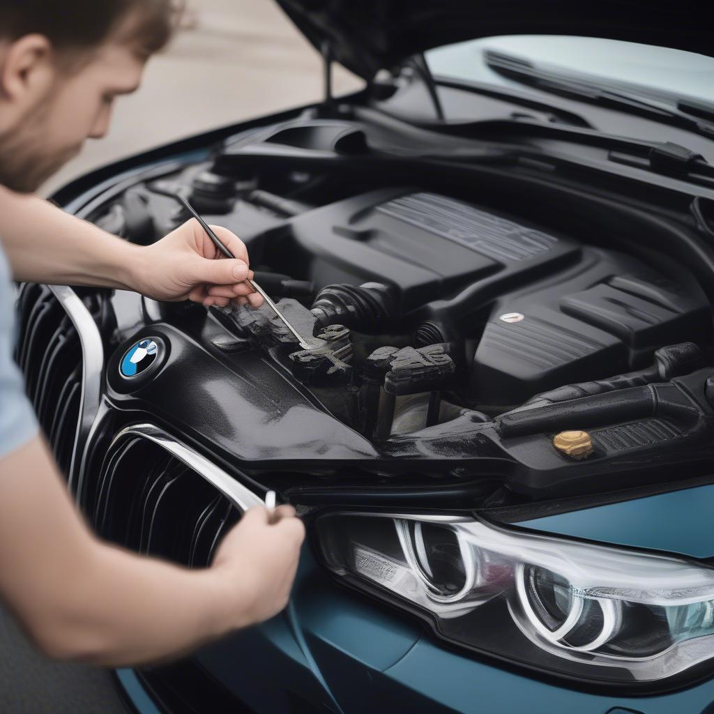 Kiểm tra que thăm dầu BMW