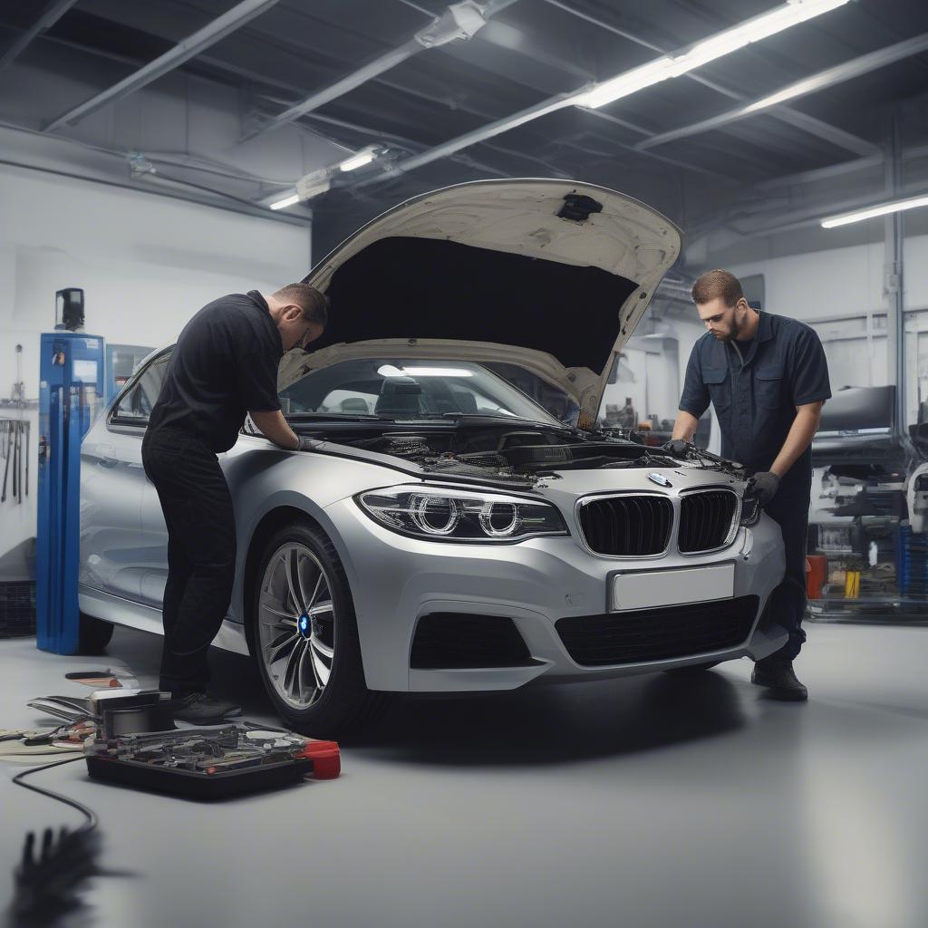 Kỹ thuật viên BMW đang làm việc