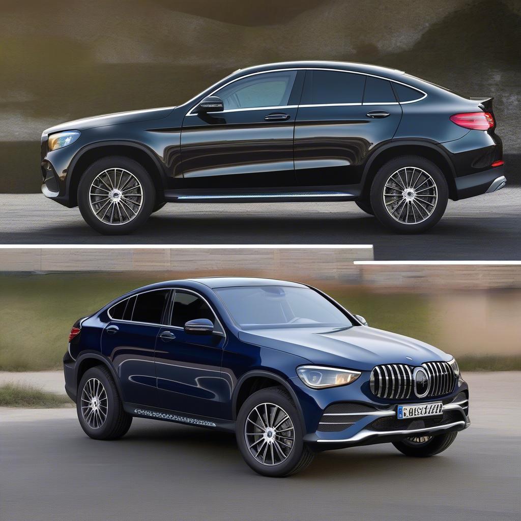 So sánh thiết kế Mercedes GLC Coupe và BMW X4