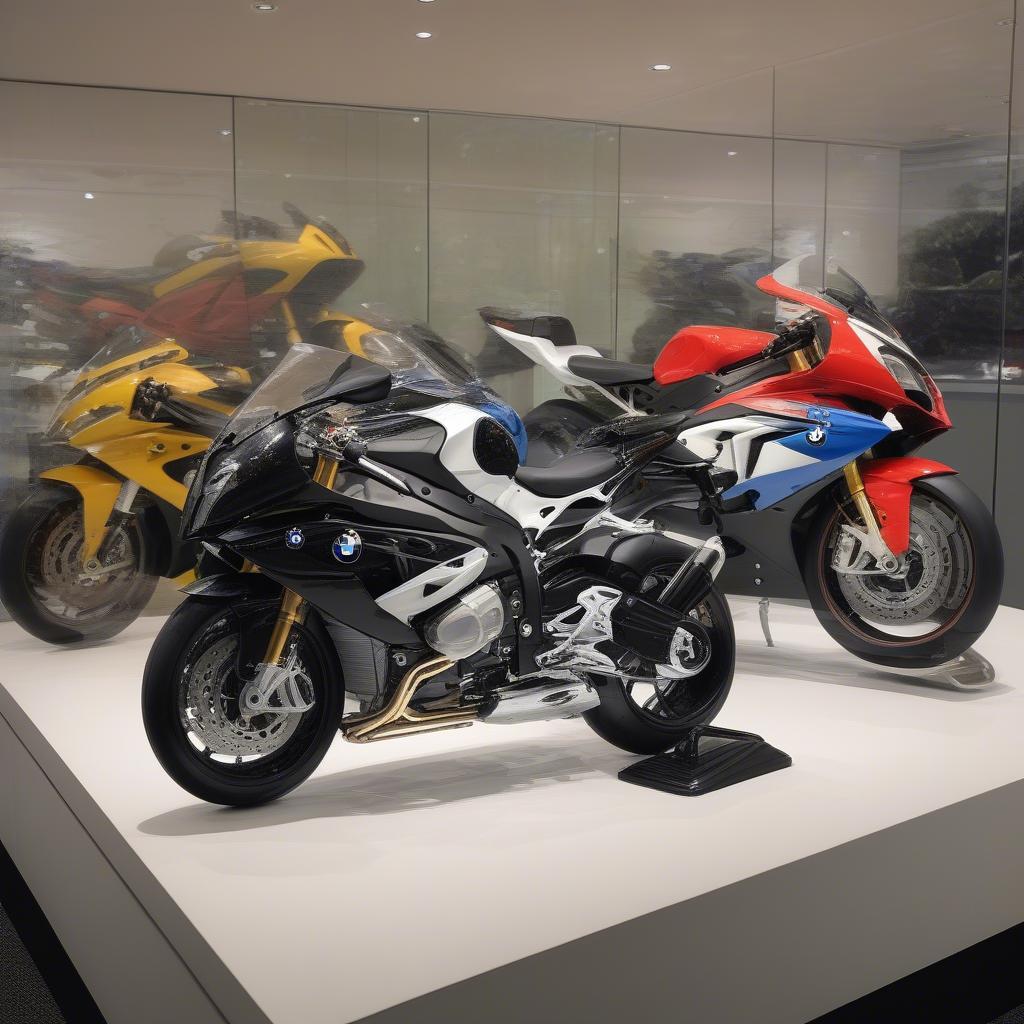 Mô hình BMW S1000RR độ trong tủ kính