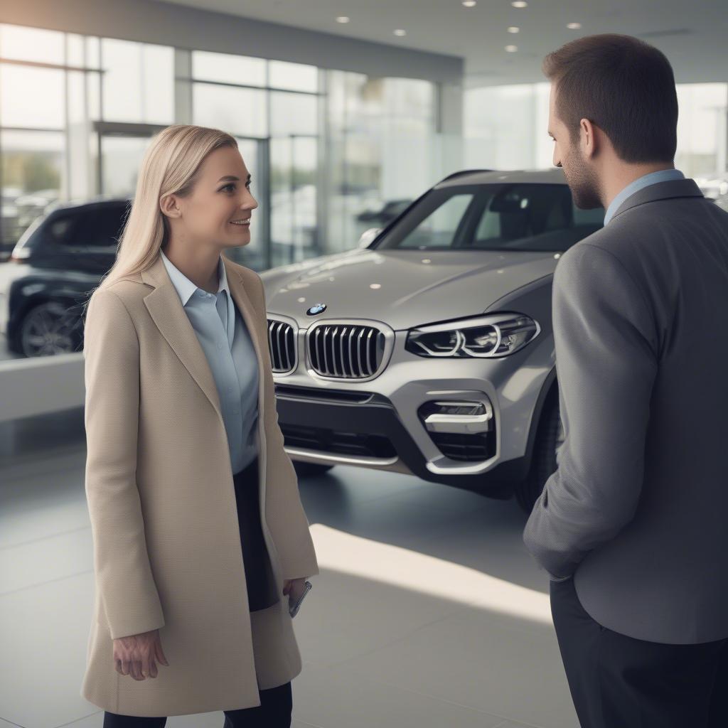 Nhân viên tư vấn khách hàng tại BMW