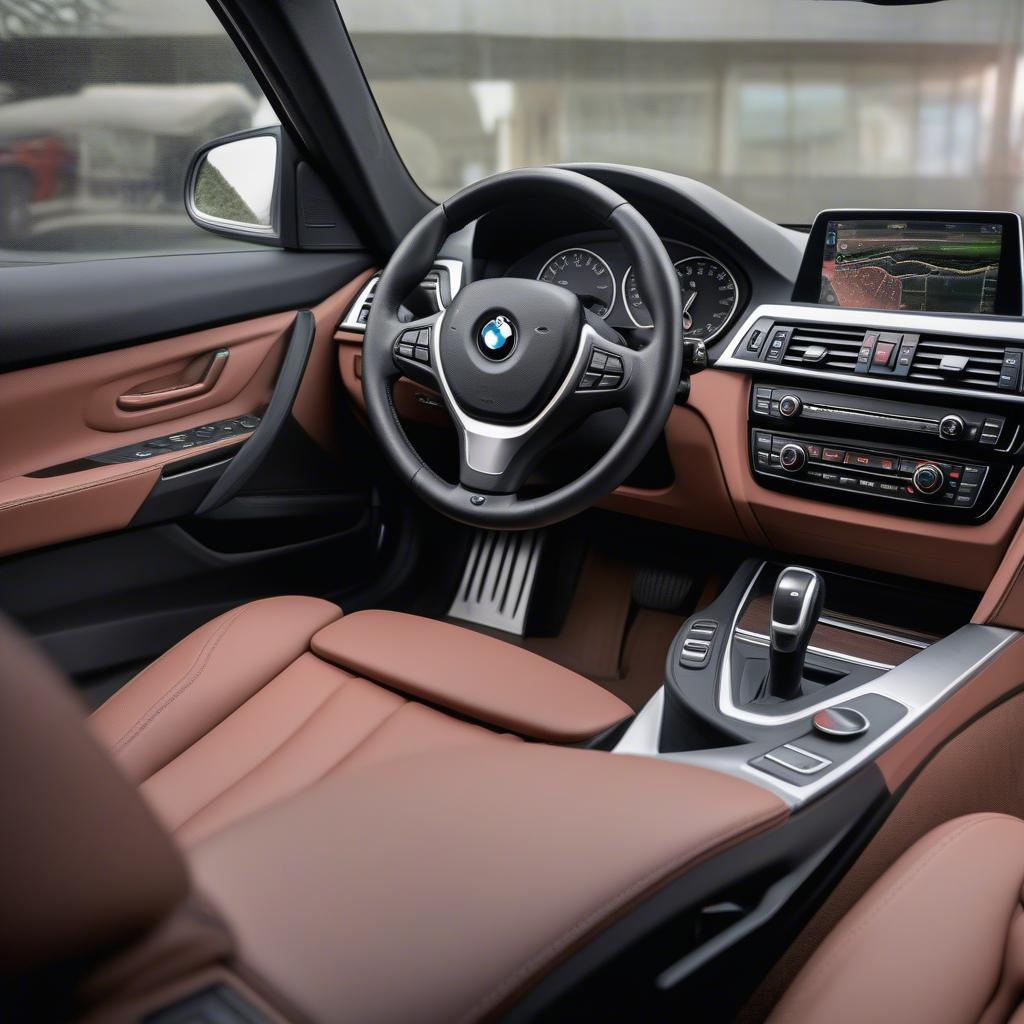 Nội thất BMW 320i cũ sang trọng