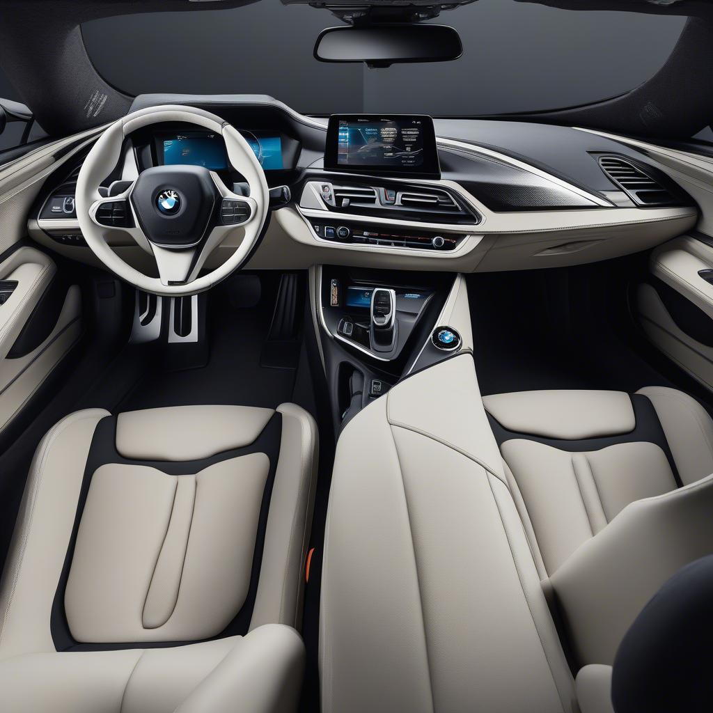 Nội thất BMW i8 hiện đại và sang trọng