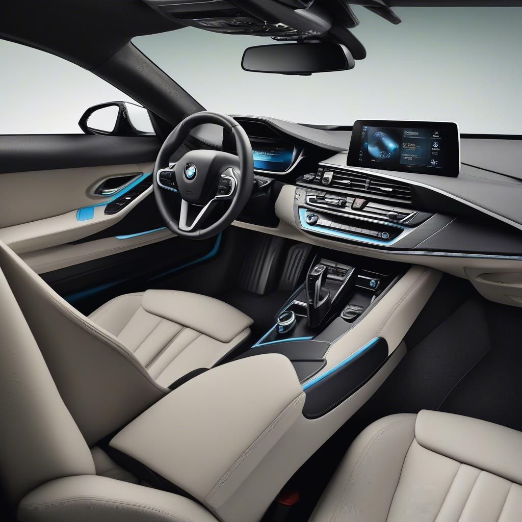 Nội thất BMW i8 sang trọng