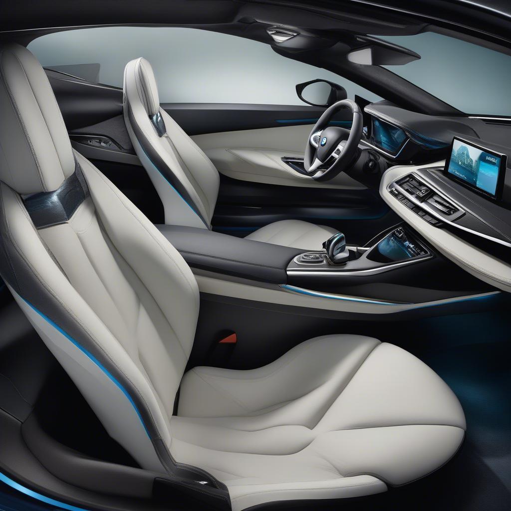 Nội thất BMW i8 sang trọng