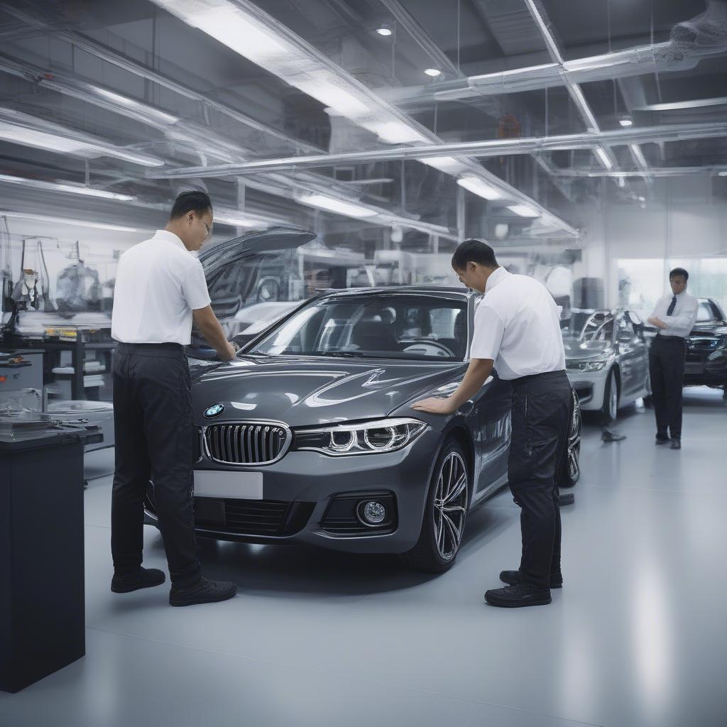 Đội ngũ kỹ thuật viên chuyên nghiệp tại Ô Minh Thaco BMW