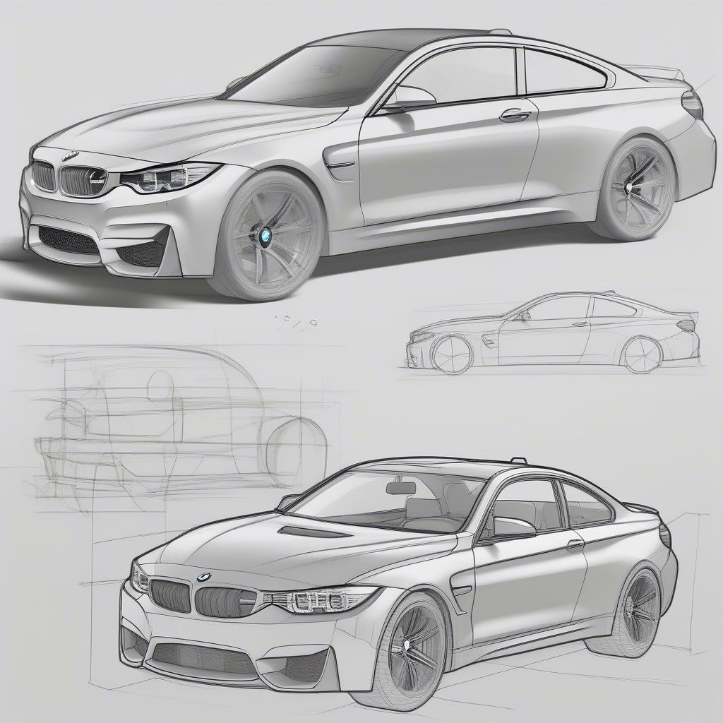 Phác thảo tỷ lệ tổng thể của BMW M4