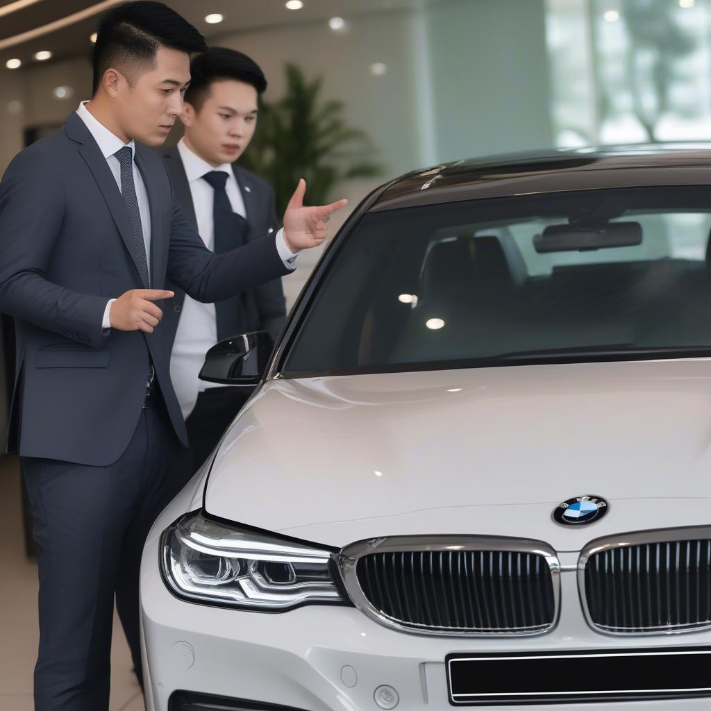 Chuyên gia Phạm Tuấn tư vấn xe BMW tại showroom BMW Cầu Giấy