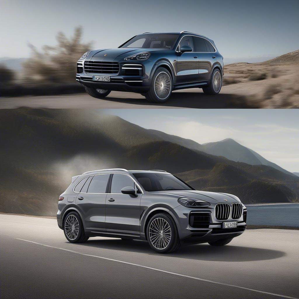 So sánh ngoại thất Porsche Cayenne và BMW X7