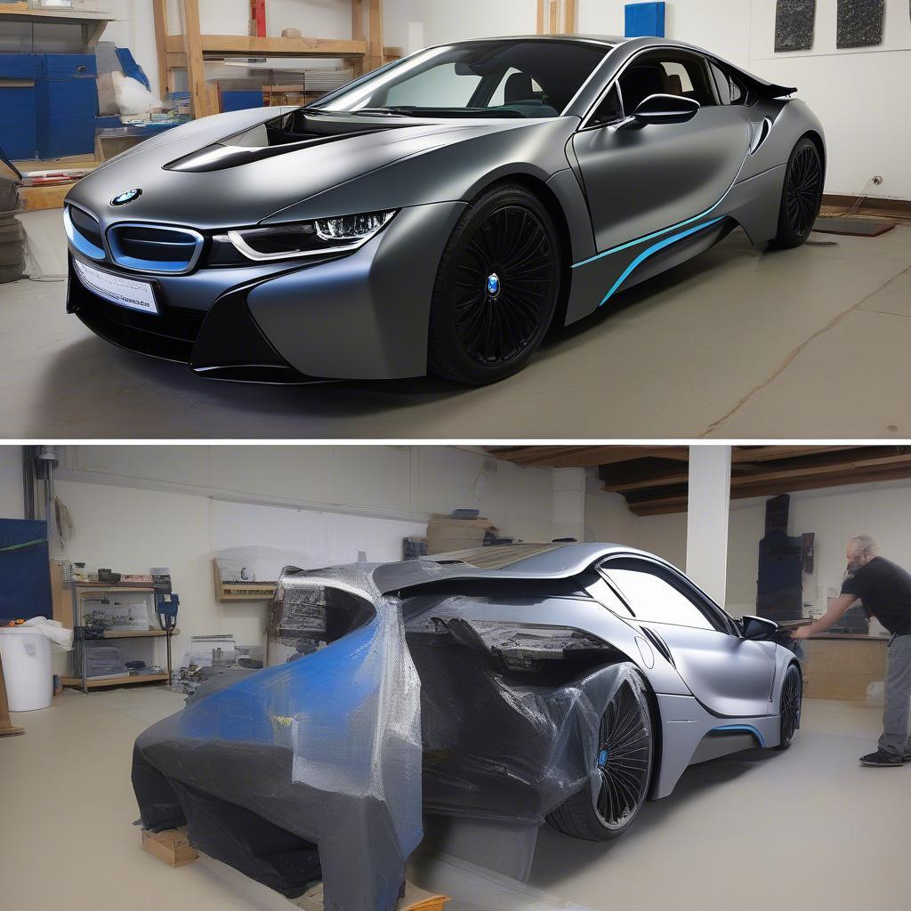 Quy trình lắp đặt body kit replica BMW i8 chi tiết