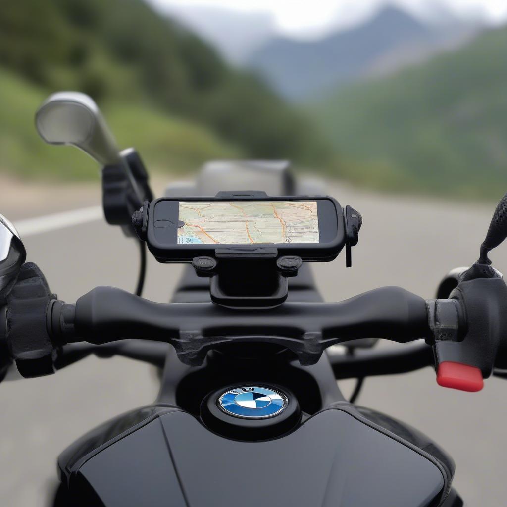 Ram Mount BMW R1200RT gắn trên ghi đông