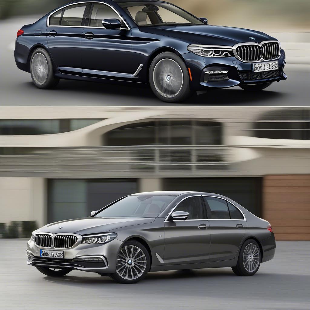 So sánh ngoại thất BMW 5 Series và E-Class 2017