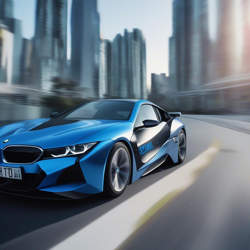 Tem cá mập xanh trên BMW thể thao