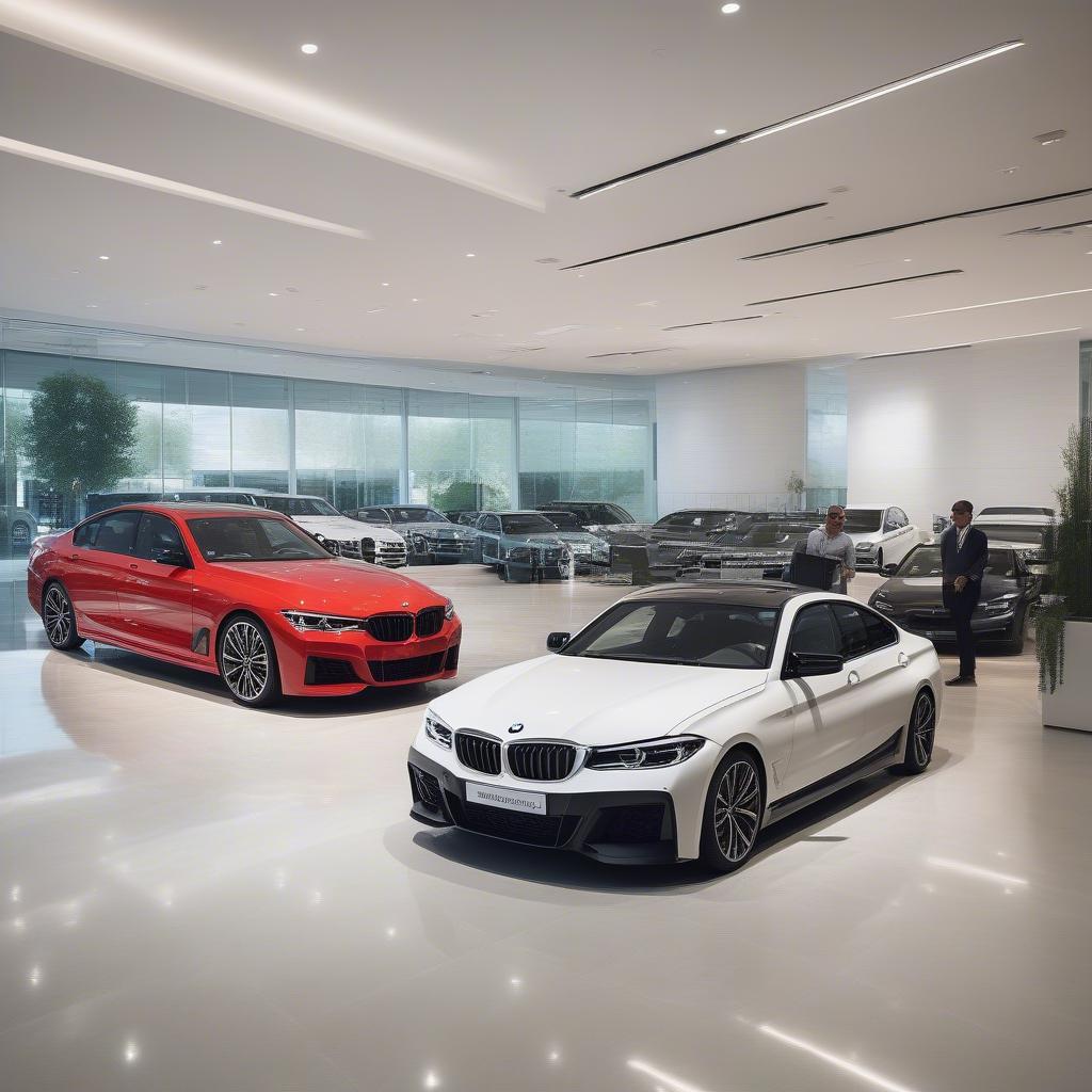 Tìm kiếm BMW Location: Khám phá showroom hiện đại, trưng bày đa dạng các dòng xe BMW mới nhất.