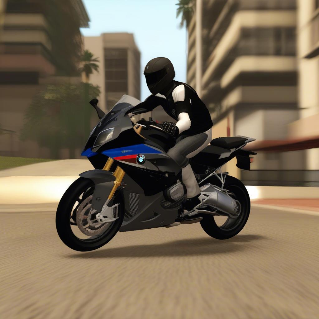 Trải nghiệm lái BMW S1000RR Black trong GTA San