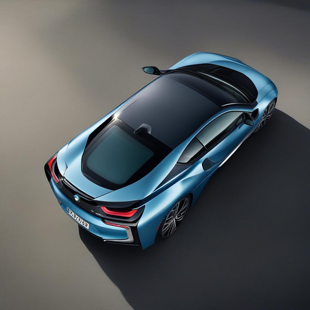 Trần sơn BMW i8 góc nhìn từ trên xuống