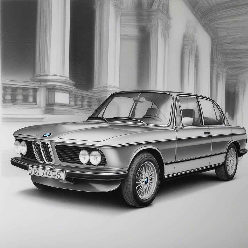 Vẽ BMW với bút chì: Nghệ thuật phác họa chi tiết.