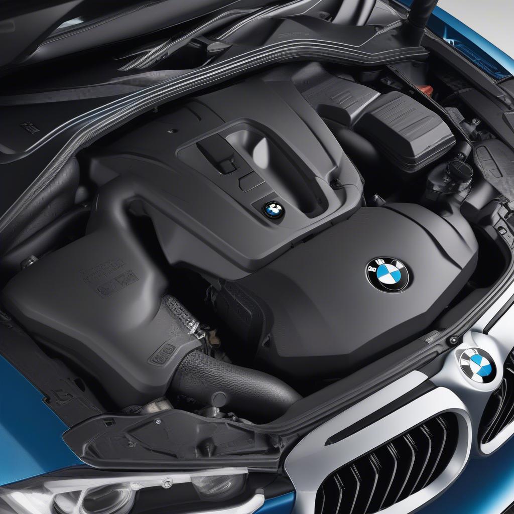 BMW X6 Engine Bay Showing Engine Number Location