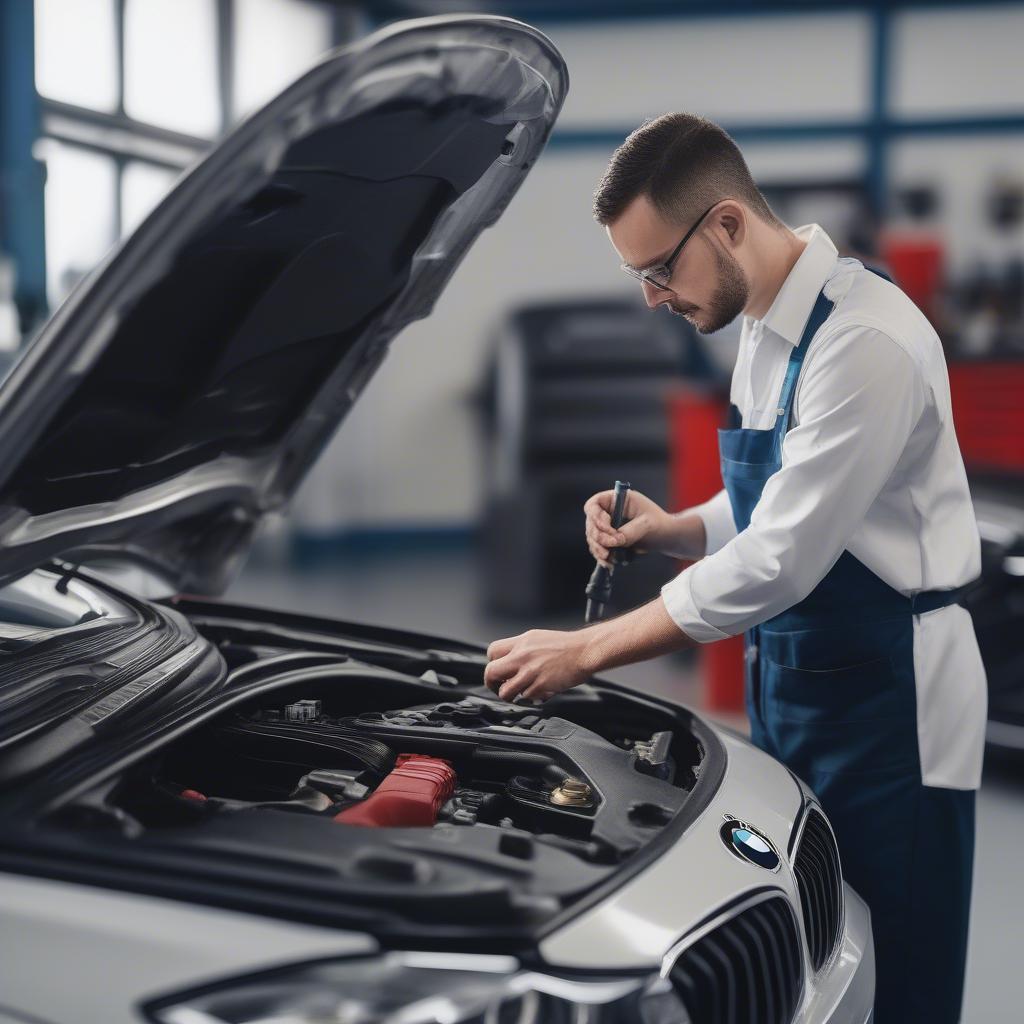 Kỹ thuật viên chuyên nghiệp tại xưởng BMW Hoàng Quốc Việt