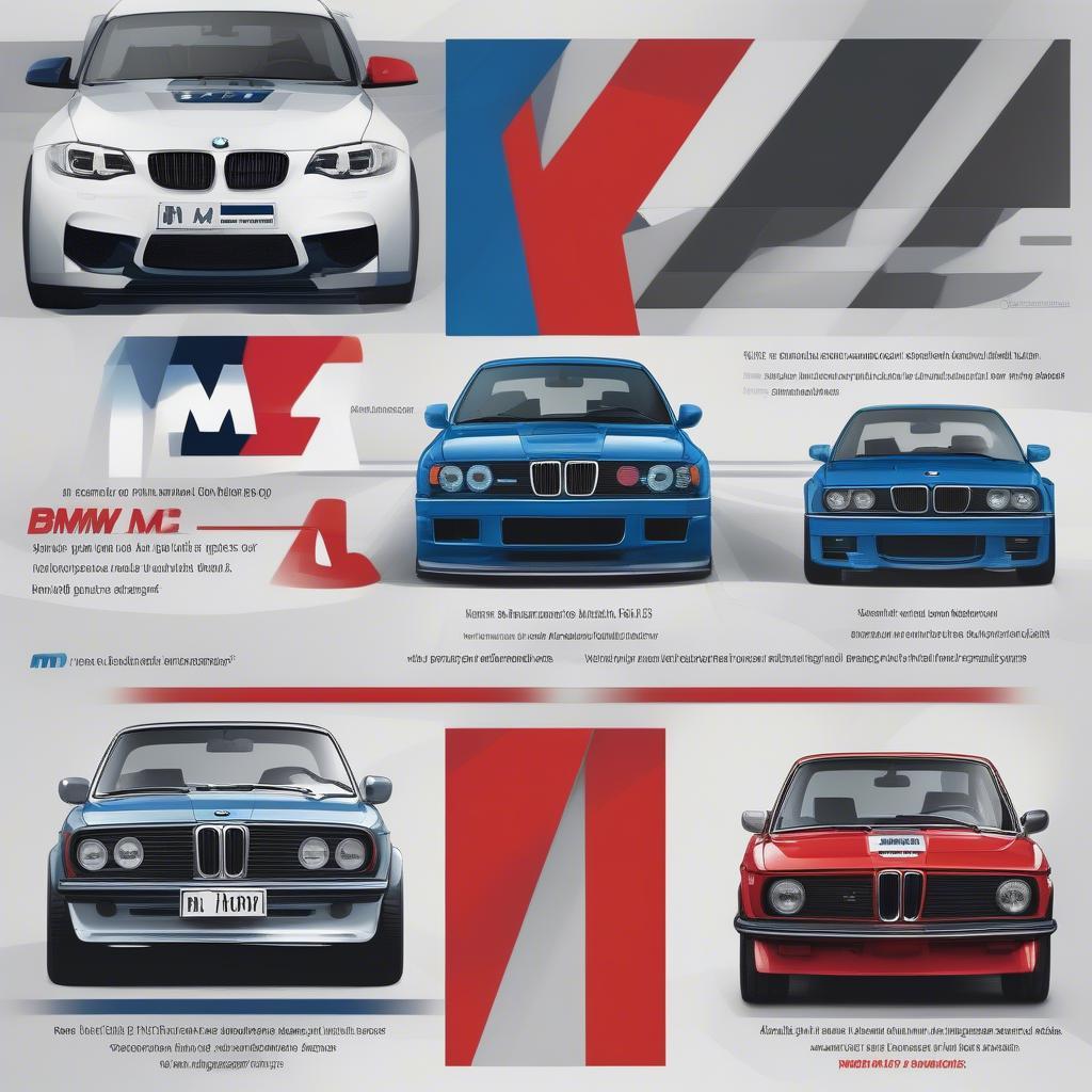 Ý nghĩa màu sắc logo BMW M: Sự kết hợp hài hòa giữa ba màu xanh lam, xanh đậm và đỏ trên nền trắng, thể hiện sự gắn kết với BMW Motorsport và niềm tự hào về di sản đua xe.